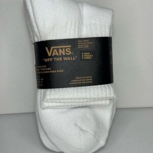 Vans Boys’s Classic White Half Crew Socks - 3 Pack